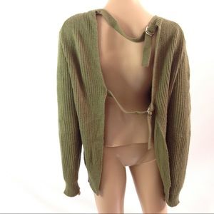 Nasty Gal Women Sweater Open Back Size S Brown